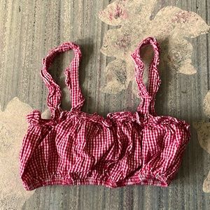 Zara Trafaluc peasant cropped bandeau top with straps Small